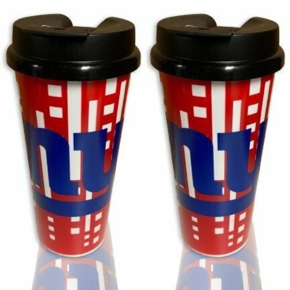 NFL NY Giants Blue Plastic Travel Cup, Pack of 2 | 16-Ounce